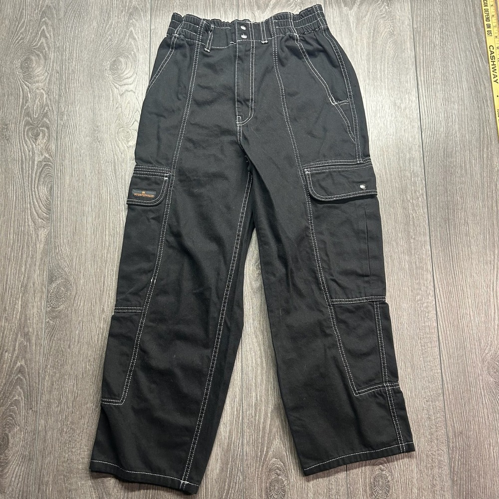 BDG Urban Outfitters Relaxed Skate Jean 28 Black Contrast Stitch Cargo Pants